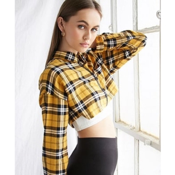 Plaid flannel cropped shirt - Picture 1 of 4